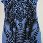 Ganesha Tank Top Yoga Singlet Blue Buddha Boho Om..