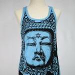 Buddha Tank Top Yoga Singlet Blue Hindu God..