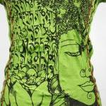 Buddha T-shirt Yoga Top Green Hindu God Thailand..