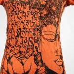 Buddha T-shirt Yoga Top Orange S M L Xl