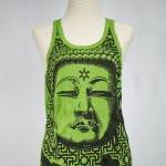 Buddha Tank Top Yoga Singlet Green Hindu God..