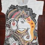 Ganesha T-shirt Size Only Hindu God White Yoga Tee