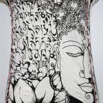 Buddha T-shirt Yoga Top White S M L Xl