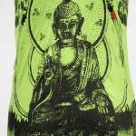 Buddha T-shirt Yoga Top Green Ganesha Boho Hindu..