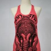 Ganesha Tank Top S M L XL Yoga Singlet Buddha Hindu God Om Red Elephant