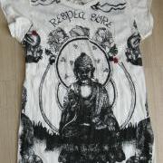 Buddha T-shirt Yoga Boho White Hindu God Crinkle Cotton
