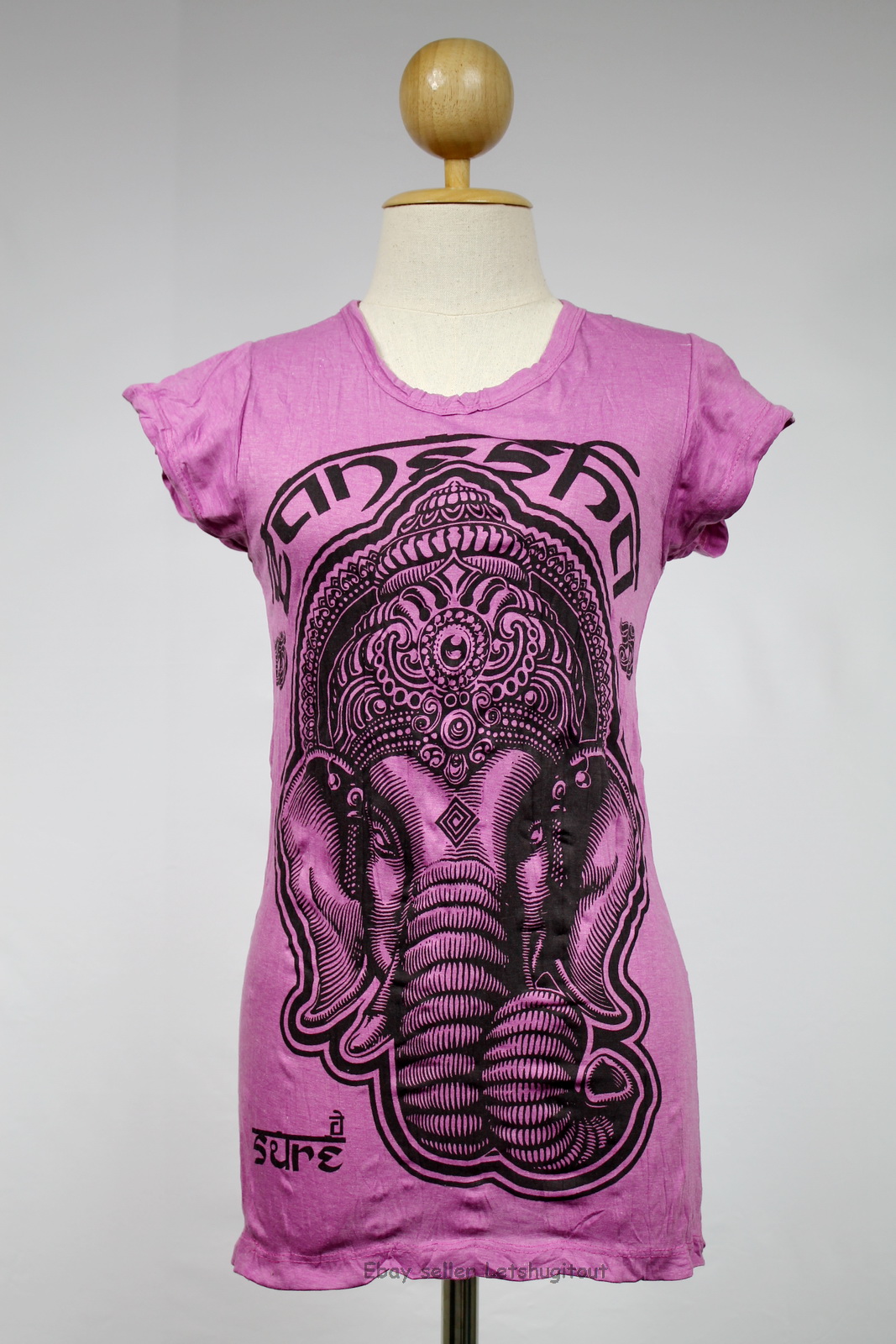 Ganesha T-shirt Yoga Top Hindu God Boho Hippie Purple S M L Xl
