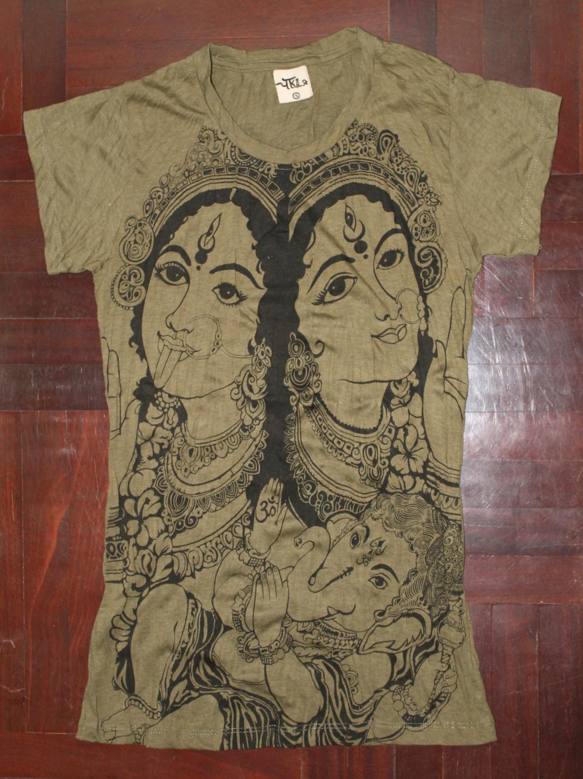Hindu T-shirt Size S Only Ganesha Om Hamsa Yoga Clothing Buddha Tee