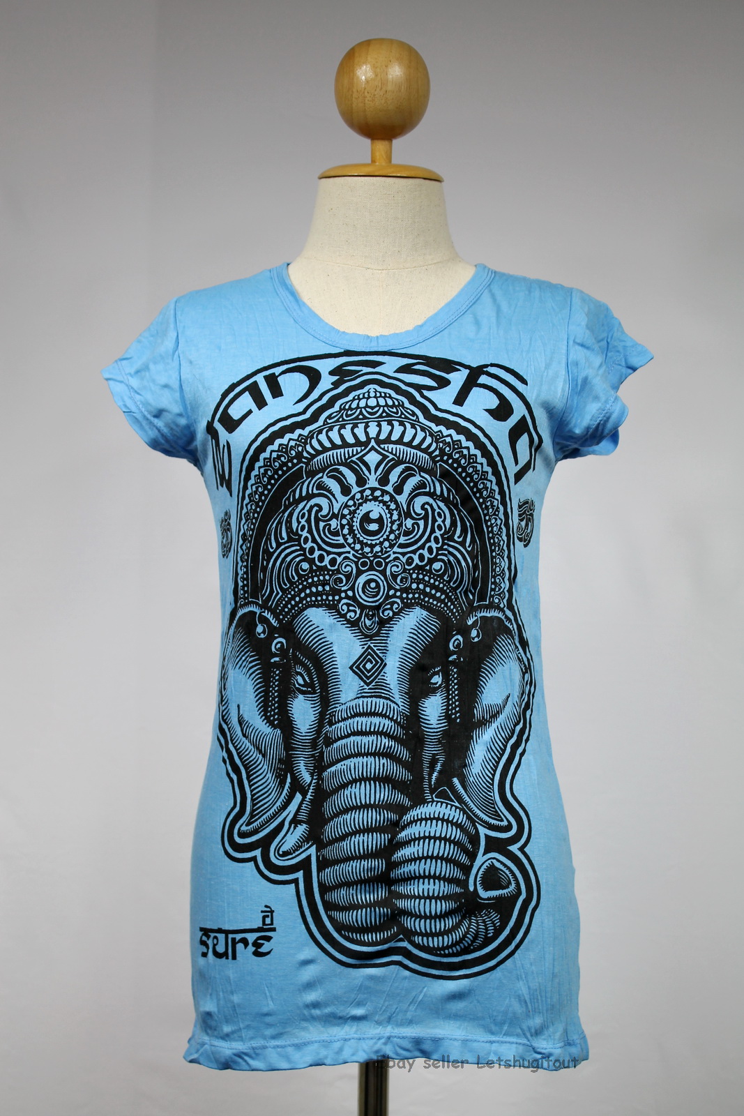 Ganesha T-shirt Buddha Yoga Tee Blue Hindu God S M L Xl Elephant